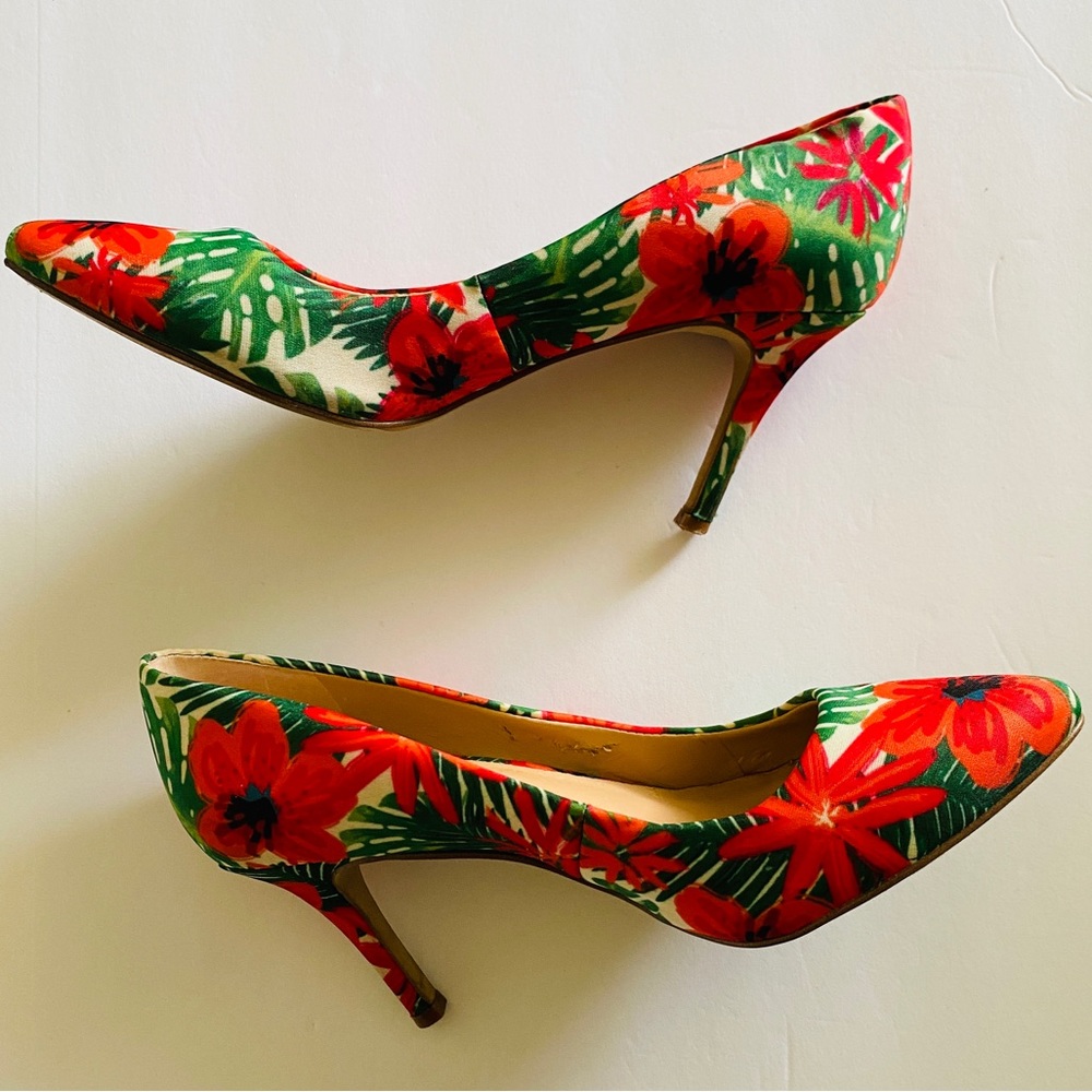 INC INTERNATIONAL CONCEPT Shoes Zitah5 Pointed-Toe Heels Tropical Multi Sz 7.5 - Picture 8 of 16